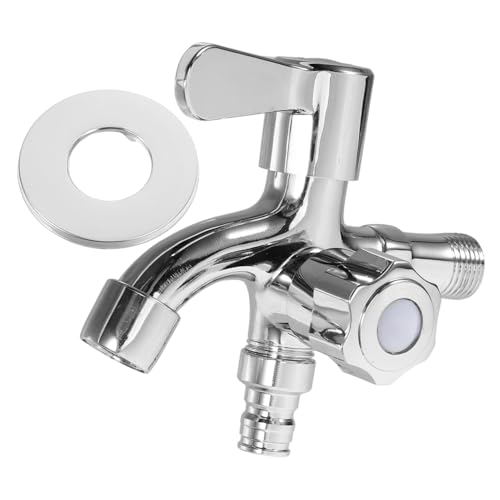 Tofficu Zinklegierung Wandmontage Wasserhahn mit Links Rechts Schalter Spritzwassergeschützt Langlebig Rostbeständig Geeignet für Waschbecken Küche Garten Pool Single Cold Water Basin Tap von Tofficu