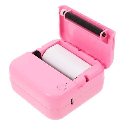 Tofficu tragbarer Drucker etikettendrucker farbdrucker Inkless Drucker Batteriebetriebener Drucker Pflanzendrucker Quittungsdrucker mobiler Drucker tragbar Etikettiermaschine Plastik Rosa von Tofficu