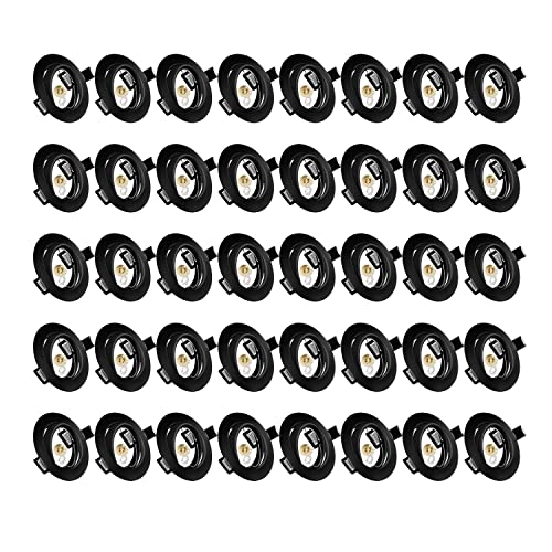 Tofisr Einbaustrahler GU10 Set, Schwenkbar LED Spot Einbaurahmen Rund Schwarz, Einbauleuchte Einbaurahmen Optik, Inkl. GU10 Fassung für LED Oder Halogen Leuchtmittel, 40 Stück von Tofisr