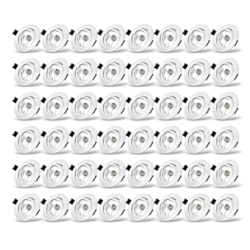 Einbaustrahler GU10 Set, Schwenkbar led spot einbaurahmen Rund Matt Weiß, Einbauleuchte Einbaurahmen Optik, Inkl. GU10 Fassung für LED oder Halogen Leuchtmittel, 48 Stück von Tofisr