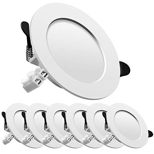 Tofisr LED Einbaustrahler 230V Deckenspots IP20 Ultra flach inkl. 6 x 7W 700lm 2700K Warmweiss Einbauleuchten Spots led set von Tofisr