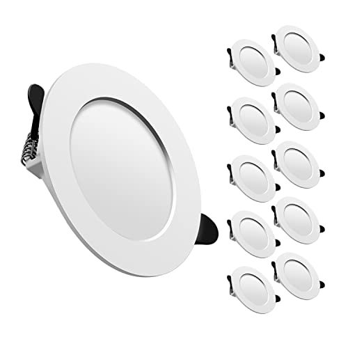 LED Einbaustrahler 230V Downlights LED Spot Ultra Flach Inkl. 10 x 7W 700lm Kaltweiß 6000K Einbauleuchten Deckenspots Set von Tofisr