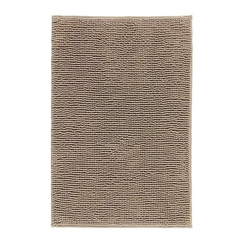 Toftbo IKEA Mikrofaser-Badematte, 50 x 80 cm, ultraweich, super saugfähig, schnell trocknend, Beige von Toftbo