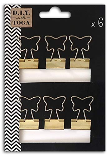DRAEGER PARIS 1886 Mahé ax082 Set 6 pinces-Clip Schmetterling Metall Gold 2 x 3,6 x 2,5 cm von Toga