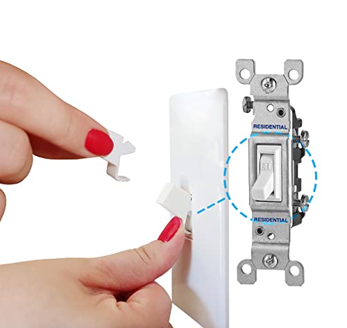 Toggle Shield Wohn (6 Stück, weiß), kein Werkzeug erforderlich, einfach zu installieren und zu entfernen, kindersicherer Lichtschalter, Kippschalter in Position von Toggle Shield