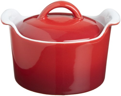 Mini Cocotte / Casserole LIZZY aus Keramik, 10 cm Durchmesser in rot, mit einem Volumen von 250 ml. von TOGNANA von Tognana