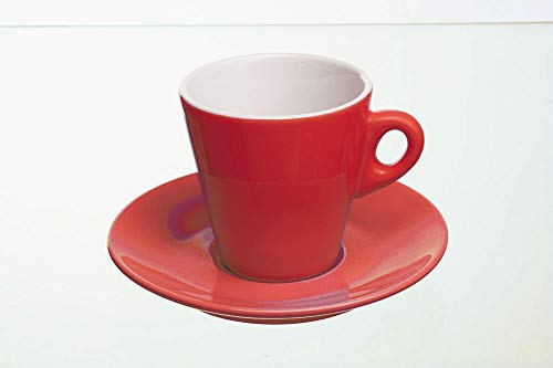 TOGNANA 4er Set Teetasse Mara, elegant rot, mit Untertasse, aus Keramik von Tognana