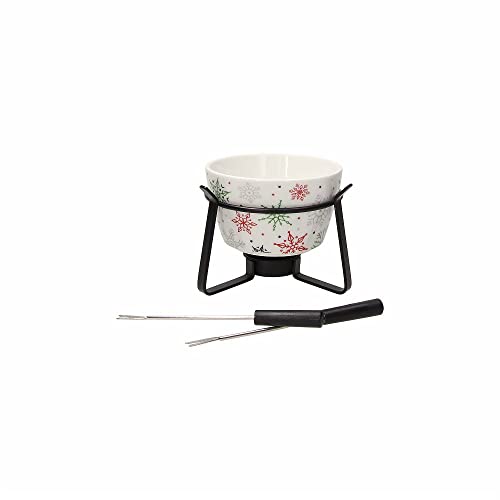 Tognana 4 tlg.Schokofondue/Fondue-Set für heiße Schokolade mit Stövchen + 2 Gabeln von Tognana