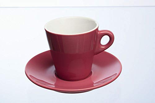 Tognana 4er Set Kaffeetasse Mara, rosa, mit Untertasse, Keramik von Tognana