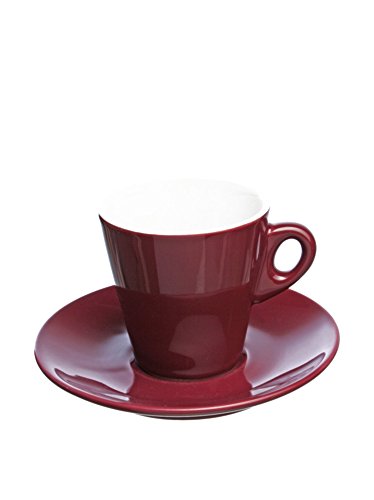Tognana 4er Set Kaffeetasse mit Untertasse Mara, pflaumen-farbend, Keramik von Tognana