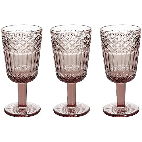 Tognana Claire, Set mit 3 Gläsern, Glas, Rosa von Tognana