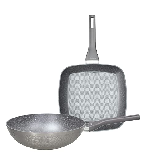 Tognana Deep Moon 2-teiliges Set, Wok 28 cm + Grill 28 x 28 cm von Tognana