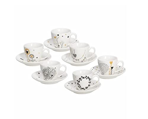 Tognana IR685345563 Espressotasse mit Untertasse, Porzellan, 6 Stück, 80 cubic centimeters von Tognana