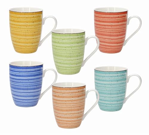 Tognana IRIS Kaleido 6er Set Becher, 6 Farben, mit einem Volumen von 350 ml, aus Bone China Porzellan von Tognana