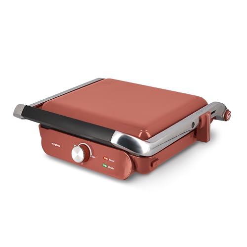 Tognana Iridea, Elektrischer Grill 2000 W mit abnehmbaren, großflächigen Antihaftplatten, Apfelrot Tognana Iridea, Elektrischer Grill 2000 W mit abnehmbaren, großflächigen Antihaftplatten, Apfelrot von Tognana