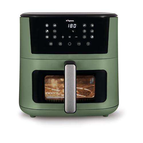 Tognana Iridea, Heißluftfritteuse 10L, doppelte Heizspirale, digitales Display, Timer, 80-200°C, Fenster, 2300W, Salbeigrün Tognana Iridea, Heißluftfritteuse 10L, doppelte Heizspirale, digitales Display, Timer, 80-200°C, Fenster, 2300W, Salbeigrün von Tognana