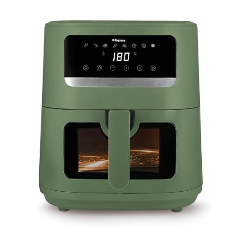 Tognana Iridea, Heißluftfritteuse 8L, doppelte Heizspirale, digitales Display, Timer, 80-200°C, Fenster, 2000W, Salbeigrün Tognana Iridea, Heißluftfritteuse 8L, doppelte Heizspirale, digitales Display, Timer, 80-200°C, Fenster, 2000W, Salbeigrün von Tognana