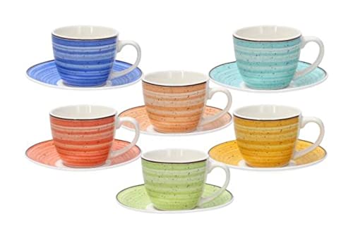 SET 6 COFFEE CUP&SAUCER KALEIDO von Tognana