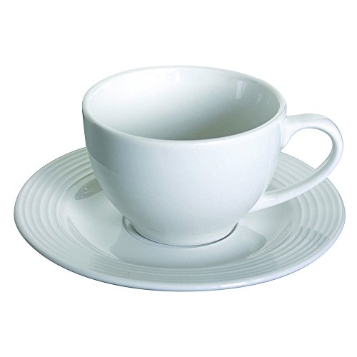 Tognana Polis Circles Set 6 Teetassen mit Untertasse, Porzellan, Weiß von Tognana