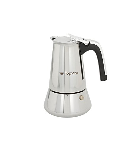 Tognana Riflex Induction Espressokocher für 2 Tassen, Edelstahl, silberfarben von Tognana