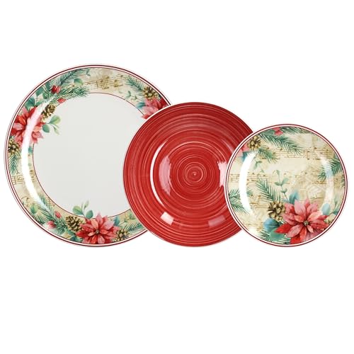 Tognana Sinfonia 18-Piece Dinner Set, Porcelain, Red von Tognana