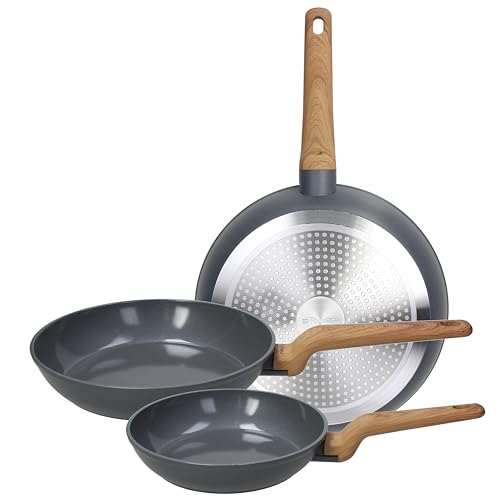 Tognana T-Care 3-teiliges Pfannen-Set, 20/24/28 cm, Aluminium, dunkelgrau von Tognana