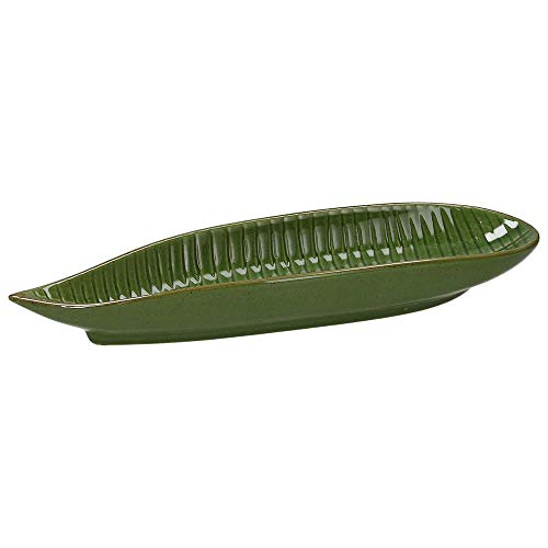 Tognana Relief Zaira Leaf Plate/Serving Bowl in the Shape and Structure of a Leaf, Green, 26.5 x 7 x 3.5 cm, Ceramic Tognana Relief Zaira Leaf Plate/Serving Bowl in the Shape and Structure of a Leaf, Green, 26.5 x 7 x 3.5 cm, Ceramic von Tognana
