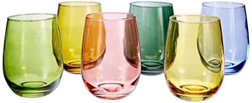 Tognana Tulip Set mit 6 Gläsern cc 400, Glas, mehrfarbig von Tognana