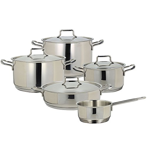 Tognana Vanitosa, Batterie aus Töpfen und Pfannen, Set mit 3 Kochtöpfen, 1 Topf, 1 Pfanne, 4 Deckel, 9 Stück, Edelstahl von Tognana