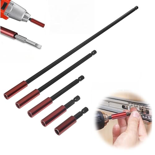 5-teiliges Set Bithalter Lang Magnetisch Extra Stark, mit 1/4-Zoll Sechskantschaft, Bit Bohrer Verlängerung Magnetisch, Halterung Magnetisch, Schlagschrauber Bit Adapter（50/60/100/150/300 Mm） von TogtherKings