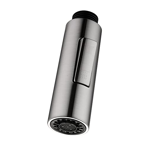 Tohlar Ausziehbarer Küchenarmatur-Sprühkopf-Ersatz, 2 Funktionen, Küchenarmatur-Düsenersatz, Küchenarmatur-Kopf, Schlauch, Wasserhahn-Auslauf, gebürstetes Nickel von Tohlar
