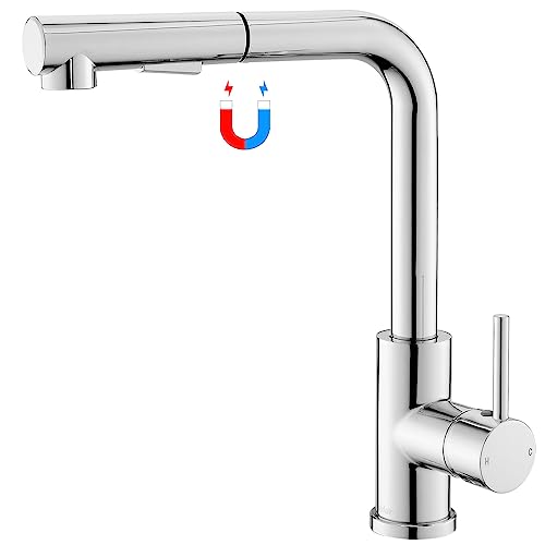 Tohlar Hochdruck Wasserhahn Küche Chrom Zwei Strahlarten Küchenarmatur Ausziehbar 360° Drehbar Mischbatterie Küche mit Magnet-Andocken Brause, Einhebelmischer Amatur Küche Spültischarmatur L-Förmig Tohlar Hochdruck Wasserhahn Küche Chrom Zwei Strahlarten Küchenarmatur Ausziehbar 360° Drehbar Mischbatterie Küche mit Magnet-Andocken Brause, Einhebelmischer Amatur Küche Spültischarmatur L-Förmig von Tohlar