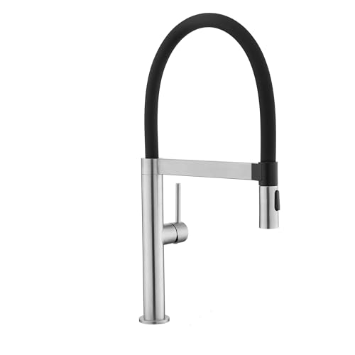 Tohlar Wasserhahn Küche, Hochdruck Küchenarmatur mit Herausziehbarer Brause, Einhebel Küchenarmatur aus Edelstahl 360° schwenkbarer Ausziehbar Armatur, Gebürstetes Nickel von Tohlar