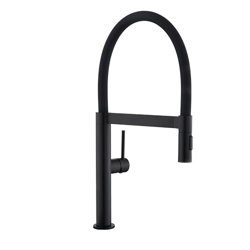 Tohlar Wasserhahn Küche Schwarz, Hochdruck Küchenarmatur mit Herausziehbarer Brause, Einhebel Küchenarmatur aus Edelstahl 360° schwenkbarer Ausziehbar Armatur von Tohlar