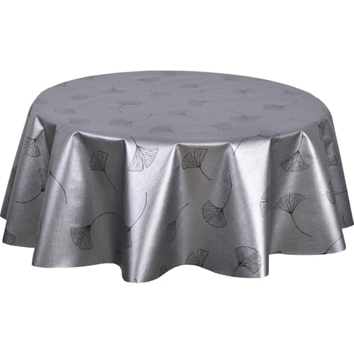Ginkotex Wachs-Tischdecke, rund, Perlglanz, Durchmesser 150 cm, Grau Ginkotex Wachs-Tischdecke, rund, Perlglanz, Durchmesser 150 cm, Grau von Toilinux.com