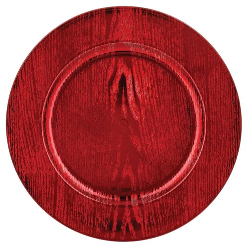 Telleruntersetzer in Holzoptik, Durchmesser 33 cm, Rot, 12 Stück Telleruntersetzer in Holzoptik, Durchmesser 33 cm, Rot, 12 Stück von Toilinux.com