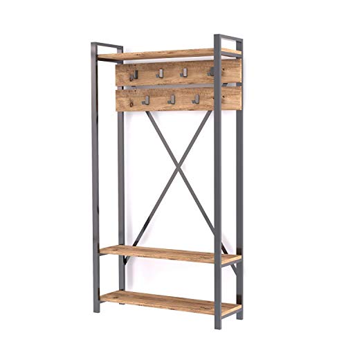 Toilinux Kleiderständer, Industriell, Sapphire – L 90 x H 180 cm – Schwarz von Toilinux.com