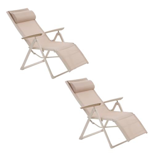 Toilinux.com 2 Sessel Relax aus Aluminium und Texaline Decima – Leinen und Ton Toilinux.com 2 Sessel Relax aus Aluminium und Texaline Decima – Leinen und Ton von Toilinux.com
