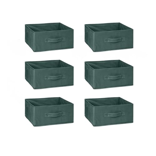 Toilinux.com Aufbewahrungsboxen aus Samt Mix 'n Modul, 31 x 31 x 15 cm, Khaki, 6 Stück von Toilinux.com