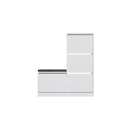 Toilinux.com Schuhschrank mit Bank – Weiß und Grau Toilinux.com Schuhschrank mit Bank – Weiß und Grau von Toilinux.com