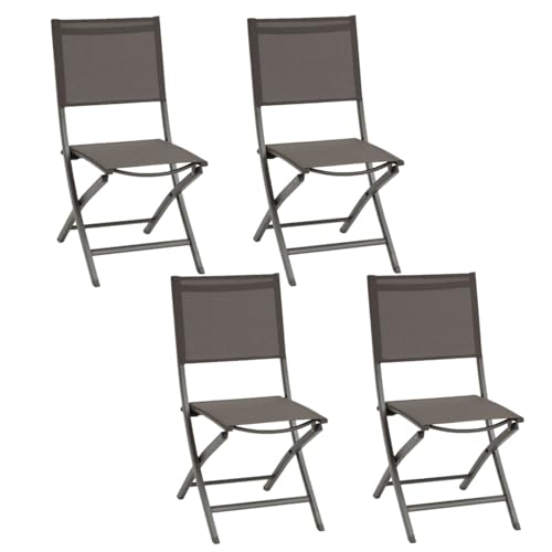 Toilinux.com Set mit 4 Klappstühlen aus Aluminium und Texaline Essentia – Wenge und Praline Toilinux.com Set mit 4 Klappstühlen aus Aluminium und Texaline Essentia – Wenge und Praline von Toilinux.com