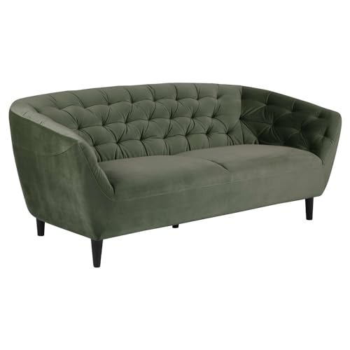 Toilinux.com Sofa Ria aus Velours – 3-Sitzer – Waldgrün von Toilinux.com