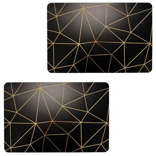 Toilinux.com Tischsets mit Metallic-Tinte Kupfer – 30 x 45 cm – Gold und Schwarz, 2 Stück von Toilinux.com