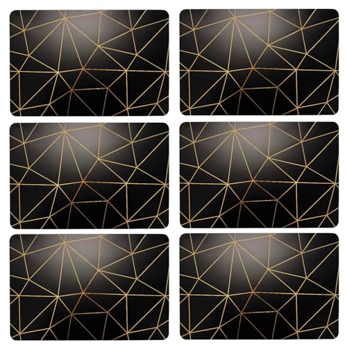 Toilinux.com Tischsets mit Metallic-Tinte Kupfer – 30 x 45 cm – Gold und Schwarz, 6 Stück von Toilinux.com