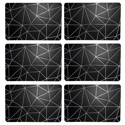 Toilinux.com Tischsets mit Metallic-Tinte Kupfer – 30 x 45 cm – Silber und Schwarz, 6 Stück Toilinux.com Tischsets mit Metallic-Tinte Kupfer – 30 x 45 cm – Silber und Schwarz, 6 Stück von Toilinux.com