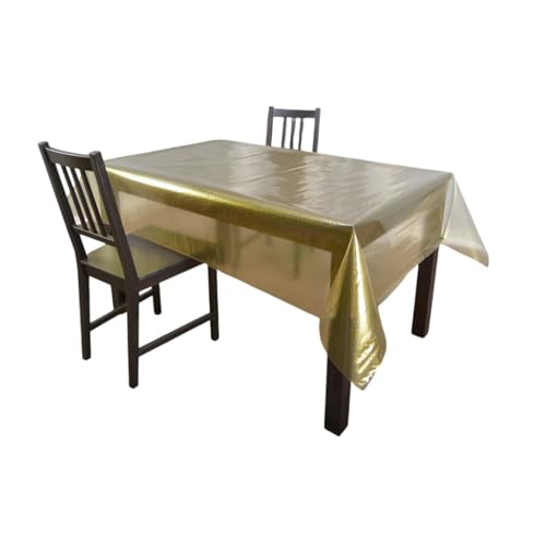 Toilinux.com Wachs-Tischdecke, rechteckig, Kristall, 140 x 250 cm, Gold von Toilinux.com