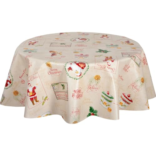 Toilinux.com Wachstischdecke Tischdecke Santa Claus – Durchmesser 135 cm – Ecru Toilinux.com Wachstischdecke Tischdecke Santa Claus – Durchmesser 135 cm – Ecru von Toilinux.com