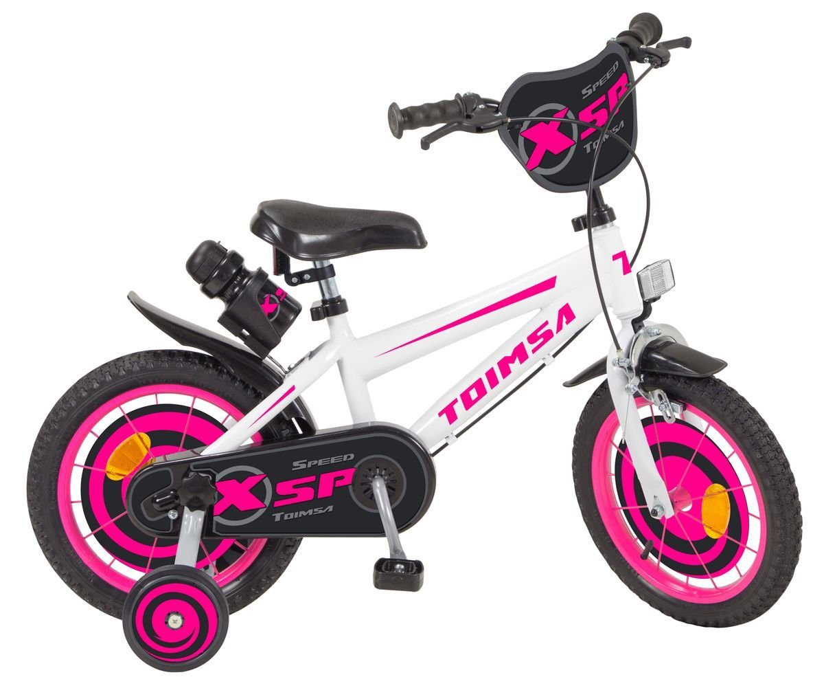 Toimsa Bikes Kinderfahrrad 14 Zoll Kinder Mädchen Fahrrad Kinderfahrrad Rad Bike XSP White 14145, 1 Gang, Stützräder, Trinkflasche Toimsa Bikes Kinderfahrrad 14 Zoll Kinder Mädchen Fahrrad Kinderfahrrad Rad Bike XSP White 14145, 1 Gang, Stützräder, Trinkflasche von Toimsa Bikes