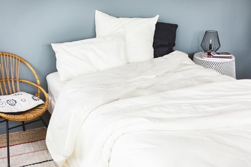 Bettbezug Cap Ferret, Gewaschene Baumwolle, 200 cm x 200 cm, Weiß von Toison d'Or