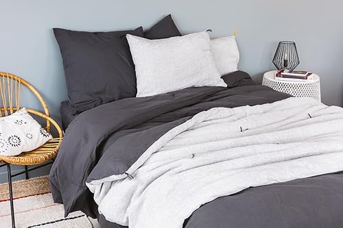 Bettbezug Cap Ferret aus gewaschener Baumwolle, 80 cm x 200 cm, Größe von Toison d'Or